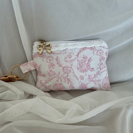 Blushing Toile Coin Purse + Wristlet