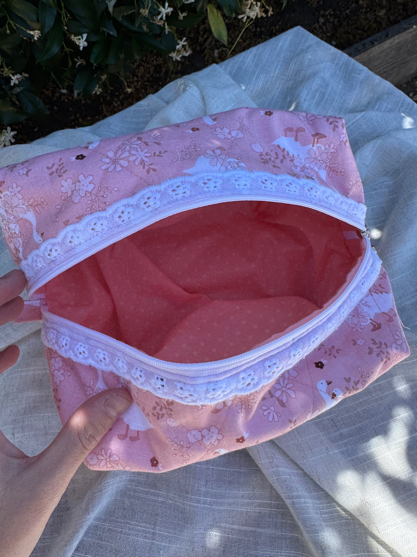 Goose Pond Floral Quilted Makeup Bag