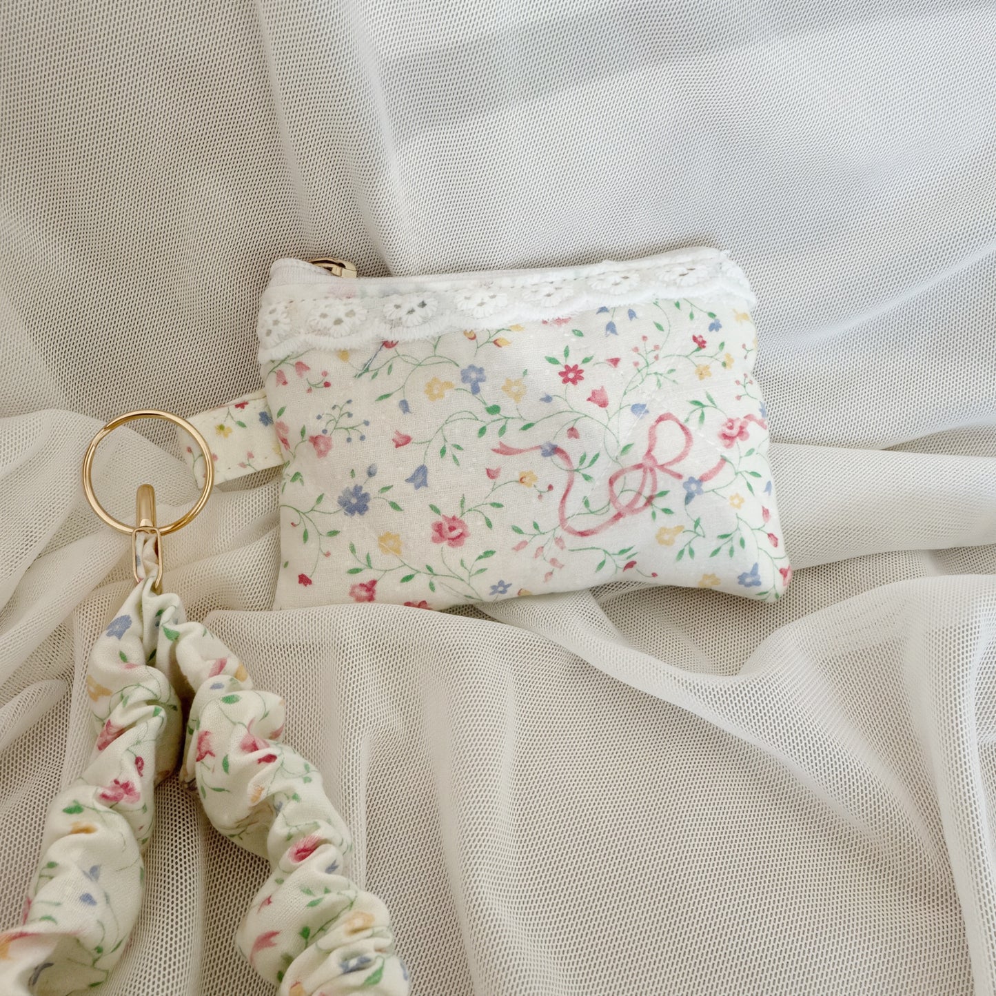 Rosy Ribbonette Coin Purse+Wristlet