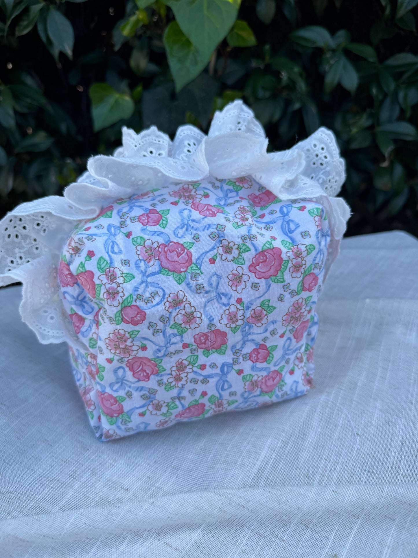 Quilted Bows in Bloom Makeup Bag- Standard Size