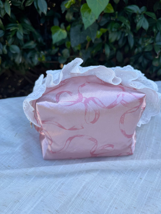 Satin Ribbons Makeup Bag-Standard Size