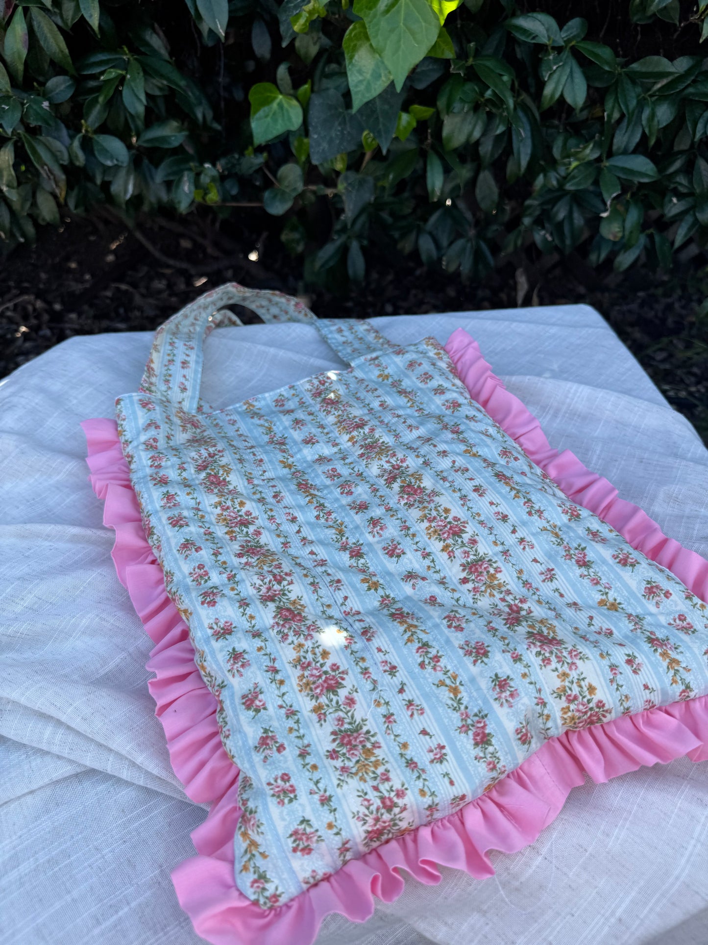 Quilted Heirloom Rose Tote Bag