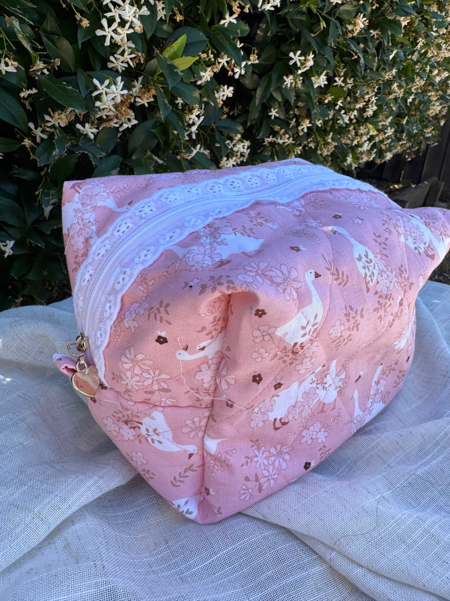 Goose Pond Floral Quilted Makeup Bag