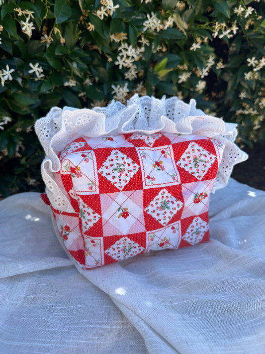Strawberry Picnic Large Makeup Bag
