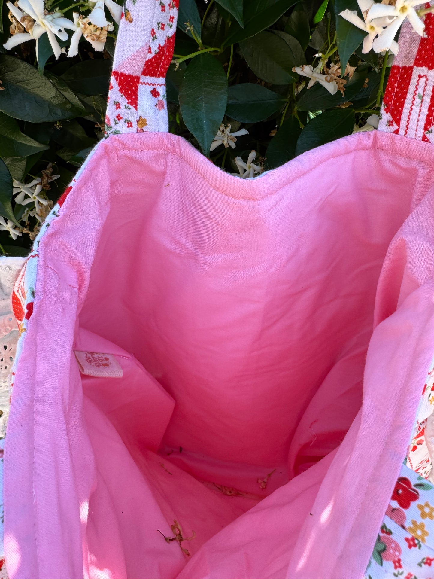 Strawberry Picnic Ruffled Tote Bag